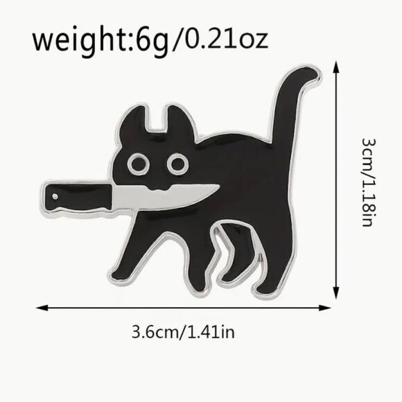 Bad Kitty Cat Brooch - Picture 6 of 9